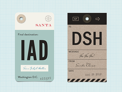 xmas tags that look like luggage tags