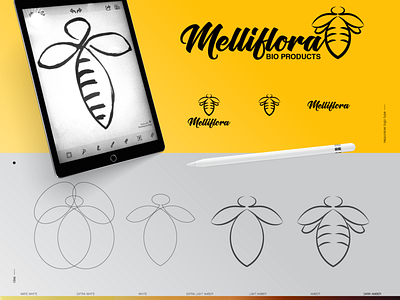 Melliflora Honey Bee Branding bee design honey logo yellow