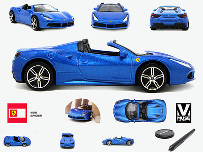 Photography editing Ferrari toy car