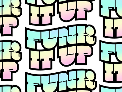 Funk It Up Sticker 70s 80s funky serif slab sticker thick thin typography vintage wordmark