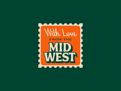 With Love badge branding color emblem fonts hoodfonts icon letter logo midwest palette postage script serif stamp sticker vintage wordmark