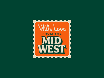 With Love badge branding color emblem fonts hoodfonts icon letter logo midwest palette postage script serif stamp sticker vintage wordmark