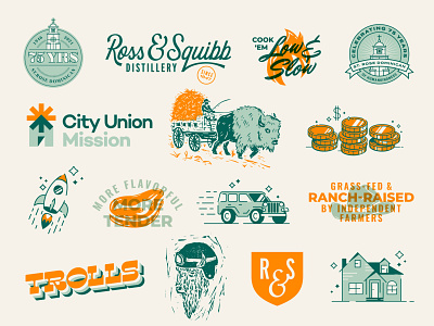 2021 Recap 70s animal badge bison branding color design icon identity illustration kansas logo type typography vintage wordmark