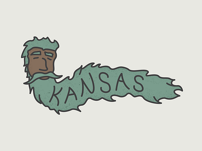 John Brown Sticker beard bearded brand branding color face guy illustration kansas logo midwest midwestern person teal