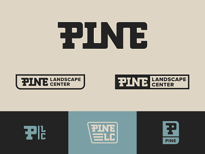 Pine Concept badge brand branding design icon kansas landscape logo outdoors p pine refresh thicklines wordmark