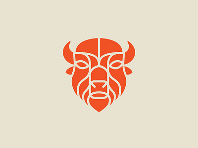 Bison animal bison brand branding buffalo design head horns icon kansas logo wichita