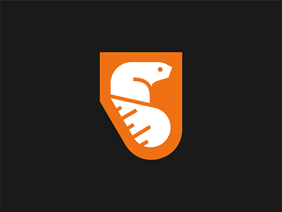 Beaver animal badge beaver branding construction contractor design icon kansas logo measure orange outdoors ruler tape