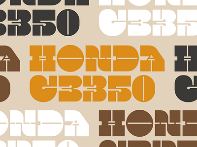 Honda CB350 70s branding cafe racer cb350 font lettering logo motorcycle motorcyclist slab serif thick thin typography vintage wordmark