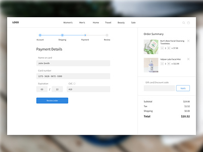 Credit card checkout checkout checkout page credit card form dailyui design order summary payment form payment method shopping bag shopping cart ui ux web