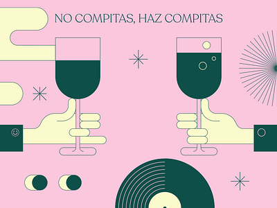 No Compitas, Haz Compitas cheers eyes illustration san diego secret name vynil wine