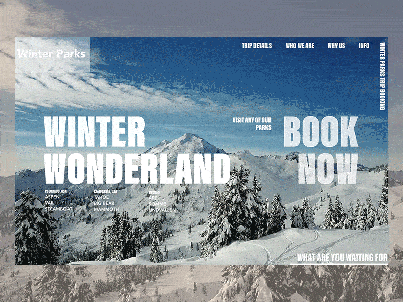 Daily UI #003 blue homepage landing ui ux video web winter