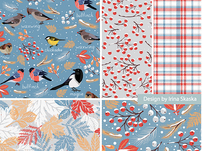 WINTER. VECTOR SEAMLESS PATTERNS