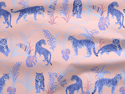 Lavender Tigers on a Pink
