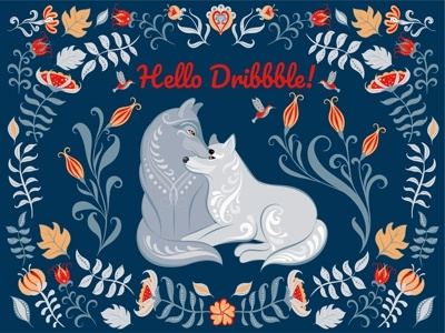 Hello Dribbble! dribbble folk art hello ornament