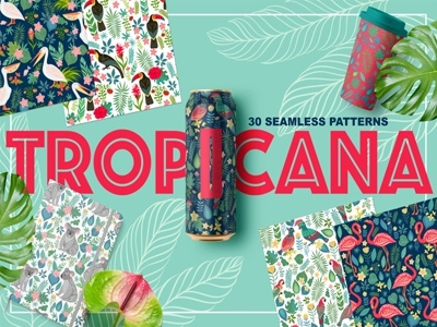 TROPICANA, 30 Seamless Patterns