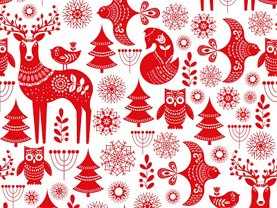 Christmas seamless patterns christmas folkart packaging scandinavian seamless pattern иллюстрация народное искусство орнамент узор