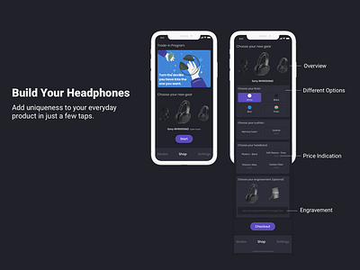 Redesign Sony Headphones App - Build Your Headphones