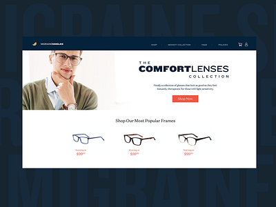 Migraine Shields — Branding Development — Website Mock ecommerce design mockup website