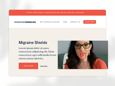 Migraine Shields : Video First Landing Page design figma figmadesign hifi landing page landing page concept landing page ui ui ux wireframes wireframing