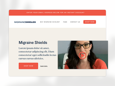 Migraine Shields : Video First Landing Page