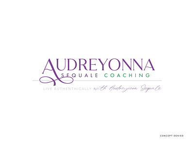 Audreyonna Sequale Coaching — Logo Concept branding branding design design logo logo design text based typography