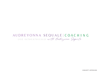 Audreyonna Sequale Coaching — Logo Concept — Approved branding branding design design typography