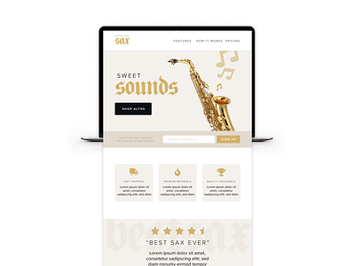 Sophisticated Saxophones Landing Page