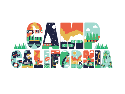 Camp California Mural Design california camp illustration summer type