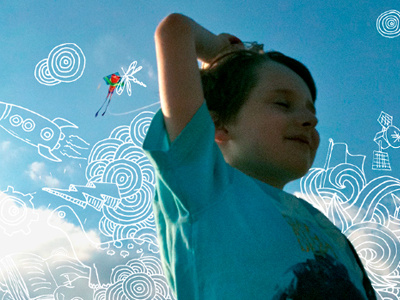 Froebel Poster child children froebel illustration kid kite poster sky