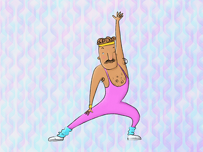 Aerobic Queen aerobic character design colors illustration