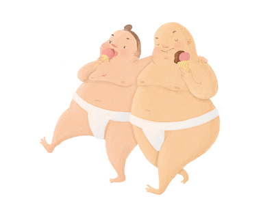 Sumo Wrestlers after Work