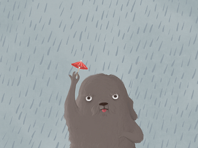 Rainy Days character design colors dog rain