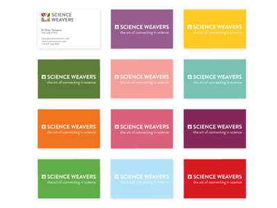 Science Weavers business card designs business cards colours logo science