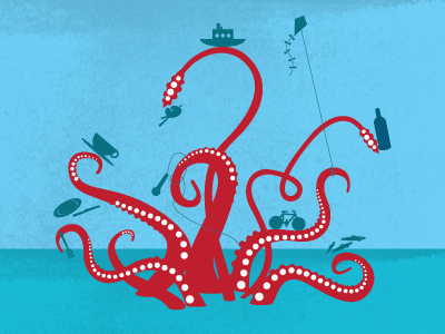 Isle of Wight Festival of the Sea illustration sea squid tentacles