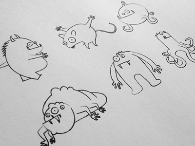 Monsters cartoon characters draw drawing illustration monster monsters