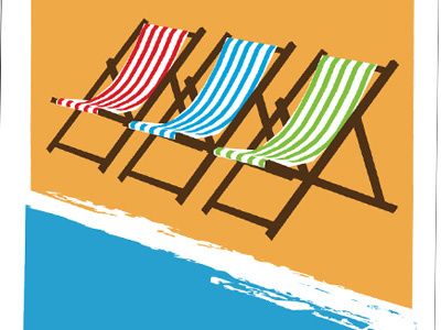 IoA deckchair Illustration beach deckchair holiday illustration retro seaside vintage
