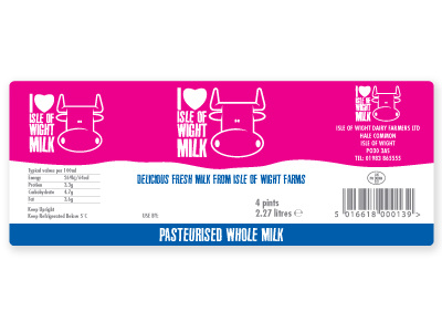 I Love Isle Of Wight Milk label design label logo packaging