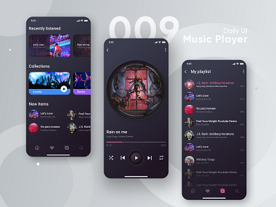 Music Player daily 009 dailyui design mobile mobile app ui ui ux web webdesign