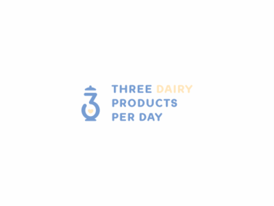 Three Dairy Products Per Day 3 concept dairy day logo products sale sayapin three саяпин
