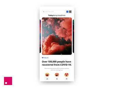 Happy News - Good news mobile app concept app concept interaction interface invision invisionstudio news parallax product swipe ui