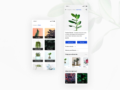 Product pages app category concept design dribbble ecommerce garden interface plant product sketch ui ux vector web
