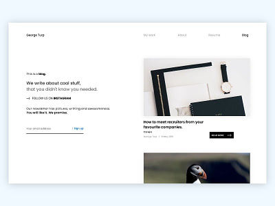 Blog page blog branding concept design dribbble interface invision invision studio new portfolio sketch ui web