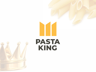 Pasta King crown food logo pasta
