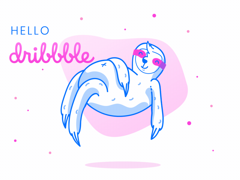 Hello Dribbble debut drawing dribbble hello illustration shot sloth vector welcome