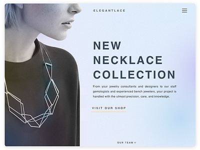 Necklace design landing landing page necklace purple ui