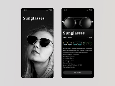 sunglasses app ui ux