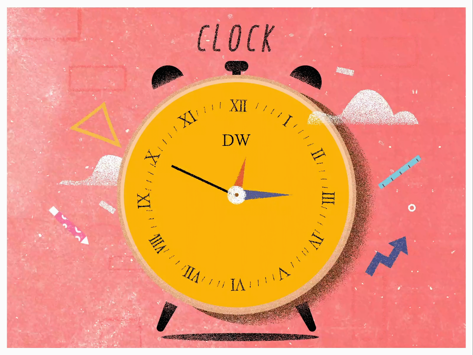 clock clock 动画 插画