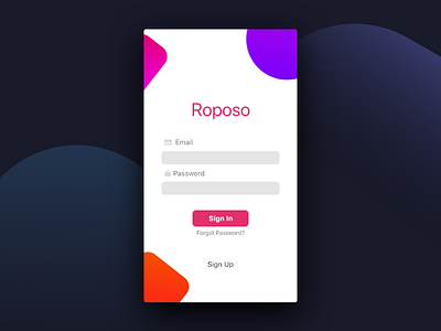 Roposo App app clean design gradient minimal sign in sign up ui uiux