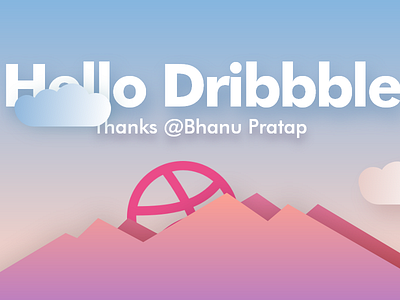 Sunrise in Dribbble Land color debut dribbble gradient illustration