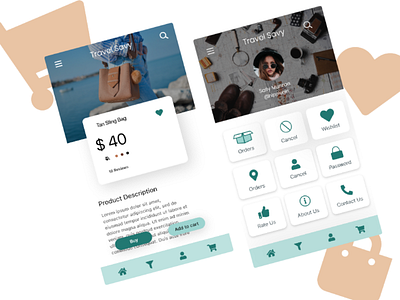 Travel Savy app ecommerce mobile app shopping travel ui uiux ux